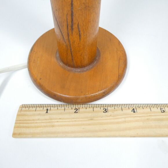 Wooden Spool Lamp Vintage Repurposed Bobbin Primitive 11" Tall - Picture 6 of 10